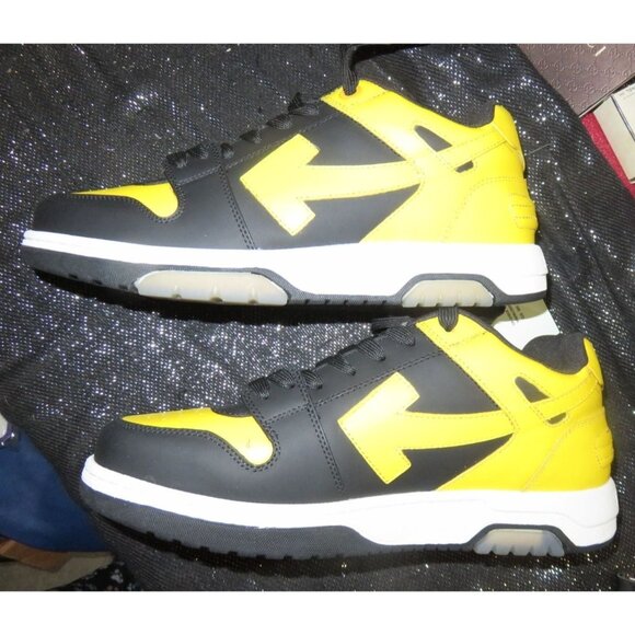 SOLD! Off White Virgil Abloh Out of office Sneakers Yellow Italian calf leather - Picture 4 of 16